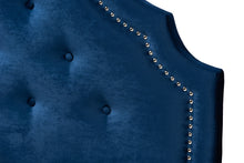 Load image into Gallery viewer, Baxton Studio Cora Modern and Contemporary Royal Blue Velvet Fabric Upholstered Twin Size Headboard