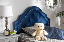 Load image into Gallery viewer, Baxton Studio Cora Modern and Contemporary Royal Blue Velvet Fabric Upholstered Twin Size Headboard