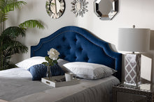 Load image into Gallery viewer, Baxton Studio Cora Modern and Contemporary Royal Blue Velvet Fabric Upholstered Queen Size Headboard