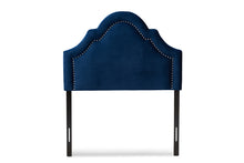 Load image into Gallery viewer, Baxton Studio Rita Modern and Contemporary Navy Blue Velvet Fabric Upholstered Twin Size Headboard
