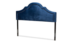 Load image into Gallery viewer, Baxton Studio Rita Modern and Contemporary Navy Blue Velvet Fabric Upholstered Full Size Headboard