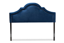 Load image into Gallery viewer, Baxton Studio Rita Modern and Contemporary Navy Blue Velvet Fabric Upholstered Full Size Headboard