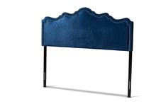 Load image into Gallery viewer, Baxton Studio Nadeen Modern and Contemporary Royal Blue Velvet Fabric Upholstered Full Size Headboard