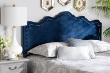 Load image into Gallery viewer, Baxton Studio Nadeen Modern and Contemporary Royal Blue Velvet Fabric Upholstered King Size Headboard