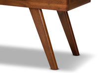 Load image into Gallery viewer, Baxton Studio Alona Mid-Century Modern Light Grey Fabric Upholstered Wood Dining Bench