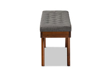 Load image into Gallery viewer, Baxton Studio Alona Mid-Century Modern Medium Grey Fabric Upholstered Wood Dining Bench
