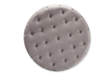 Load image into Gallery viewer, Baxton Studio Cardiff Transitional Grey Velvet Fabric Upholstered Button Tufted Cocktail Ottoman