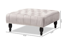 Load image into Gallery viewer, Baxton Studio Keswick Transitional Grey Velvet Fabric Upholstered Button Tufted Cocktail Ottoman