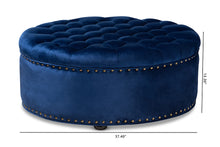 Load image into Gallery viewer, Baxton Studio Iglehart Modern and Contemporary Royal Blue Velvet Fabric Upholstered Tufted Cocktail Ottoman