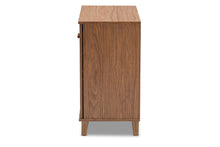 Load image into Gallery viewer, Baxton Studio Coolidge Modern and Contemporary Walnut Finished 4-Shelf Wood Shoe Storage Cabinet