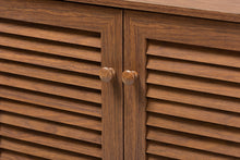 Load image into Gallery viewer, Baxton Studio Coolidge Modern and Contemporary Walnut Finished 4-Shelf Wood Shoe Storage Cabinet