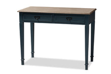 Load image into Gallery viewer, Baxton Studio Dauphine French Provincial Spruce Blue Accent Writing Desk