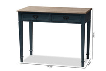 Load image into Gallery viewer, Baxton Studio Dauphine French Provincial Spruce Blue Accent Writing Desk