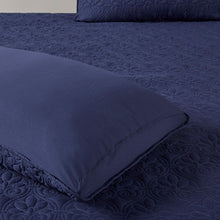 Load image into Gallery viewer, Madison Park Quebec 100% Polyester Fitted Bedspread - Queen - Navy MP13-6480 By Olliix