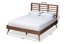 Load image into Gallery viewer, Baxton Studio Calisto Mid-Century Modern Walnut Brown Finished Wood Queen Size Platform Bed