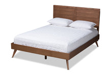 Load image into Gallery viewer, Baxton Studio Artemis Mid-Century Modern Walnut Brown Finished Wood Full Size Platform Bed