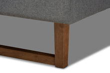 Load image into Gallery viewer, Baxton Studio Ayla Mid-Century Modern Dark Grey Fabric Upholstered Walnut Brown Finished Wood Full Size Platform Bed
