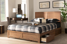 Load image into Gallery viewer, Baxton Studio Aras Modern and Contemporary Transitional Ash Walnut Brown Finished Wood Full Size 3-Drawer Platform Storage Bed