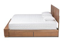 Load image into Gallery viewer, Baxton Studio Alba Modern Transitional Ash Walnut Brown Finished Wood King Size 4-Drawer Platform Storage Bed with Built-In Shelves