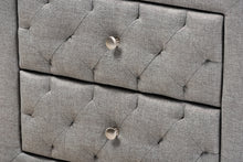 Load image into Gallery viewer, Baxton Studio Lepine Modern and Contemporary Gray Fabric Upholstered 2-Drawer Wood Nightstand