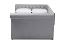 Load image into Gallery viewer, Baxton Studio Mabelle Modern and Contemporary Gray Fabric Upholstered Queen Size Daybed with Trundle