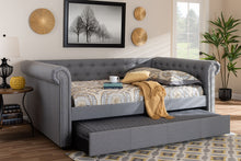 Load image into Gallery viewer, Baxton Studio Mabelle Modern and Contemporary Gray Fabric Upholstered Queen Size Daybed with Trundle