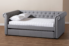 Load image into Gallery viewer, Baxton Studio Mabelle Modern and Contemporary Gray Fabric Upholstered Full Size Daybed with Trundle