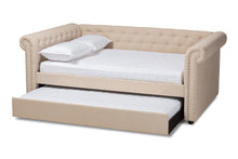 Load image into Gallery viewer, Baxton Studio Mabelle Modern and Contemporary Beige Fabric Upholstered Full Size Daybed with Trundle