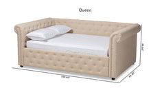 Load image into Gallery viewer, Baxton Studio Mabelle Modern and Contemporary Beige Fabric Upholstered Queen Size Daybed