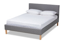 Load image into Gallery viewer, Baxton Studio Aneta Modern and Contemporary Grey Fabric Upholstered King Size Platform Bed