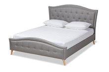 Load image into Gallery viewer, Baxton Studio Felisa Modern and Contemporary Grey Fabric Upholstered and Button Tufted King Size Platform Bed