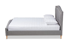 Load image into Gallery viewer, Baxton Studio Felisa Modern and Contemporary Grey Fabric Upholstered and Button Tufted King Size Platform Bed