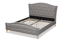 Load image into Gallery viewer, Baxton Studio Felisa Modern and Contemporary Grey Fabric Upholstered and Button Tufted King Size Platform Bed
