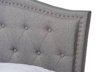 Load image into Gallery viewer, Baxton Studio Felisa Modern and Contemporary Grey Fabric Upholstered and Button Tufted King Size Platform Bed