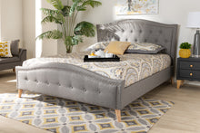 Load image into Gallery viewer, Baxton Studio Felisa Modern and Contemporary Grey Fabric Upholstered and Button Tufted King Size Platform Bed