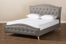 Load image into Gallery viewer, Baxton Studio Felisa Modern and Contemporary Grey Fabric Upholstered and Button Tufted King Size Platform Bed