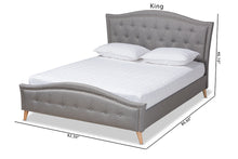 Load image into Gallery viewer, Baxton Studio Felisa Modern and Contemporary Grey Fabric Upholstered and Button Tufted King Size Platform Bed