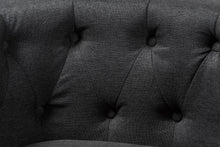 Load image into Gallery viewer, Baxton Studio Bisset Classic and Traditional Gray Fabric Upholstered Chesterfield Chair