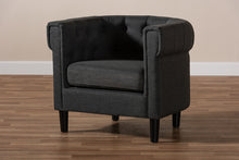 Load image into Gallery viewer, Baxton Studio Bisset Classic and Traditional Gray Fabric Upholstered Chesterfield Chair