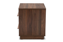 Load image into Gallery viewer, Baxton Studio Mette Mid-Century Modern Two-Tone White and Walnut Finished 2-Drawer Wood Nightstand