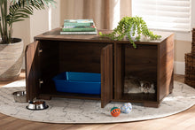 Load image into Gallery viewer, Baxton Studio Jasper Modern and Contemporary Walnut Brown Finished 2-Door Wood Cat Litter Box Cover House