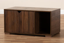 Load image into Gallery viewer, Baxton Studio Jasper Modern and Contemporary Walnut Brown Finished 2-Door Wood Cat Litter Box Cover House