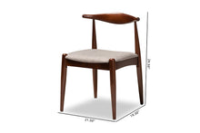 Load image into Gallery viewer, Baxton Studio Aeron Mid-Century Modern Light Gray Fabric Upholstered Walnut Finished Wood Dining Chair Set of 2