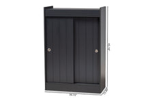 Load image into Gallery viewer, Baxton Studio Leone Modern and Contemporary Charcoal Finished 2-Door Wood Entryway Shoe Storage Cabinet