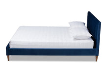 Load image into Gallery viewer, Baxton Studio Frida Glam and Luxe Royal Blue Velvet Fabric Upholstered Queen Size Bed