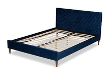 Load image into Gallery viewer, Baxton Studio Frida Glam and Luxe Royal Blue Velvet Fabric Upholstered Full Size Bed