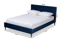 Load image into Gallery viewer, Baxton Studio Frida Glam and Luxe Royal Blue Velvet Fabric Upholstered Queen Size Bed