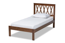 Load image into Gallery viewer, Baxton Studio Malene Mid-Century Modern Walnut Finished Wood Twin Size Platform Bed