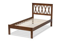 Load image into Gallery viewer, Baxton Studio Malene Mid-Century Modern Walnut Finished Wood Twin Size Platform Bed