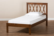 Load image into Gallery viewer, Baxton Studio Malene Mid-Century Modern Walnut Finished Wood Twin Size Platform Bed